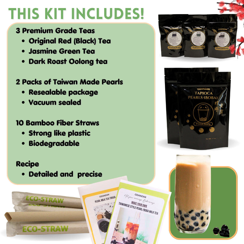 Boba Tea Kit DIY Original (Taiwanese ) Style | Make Your Own Bubble Milk Tea Kit