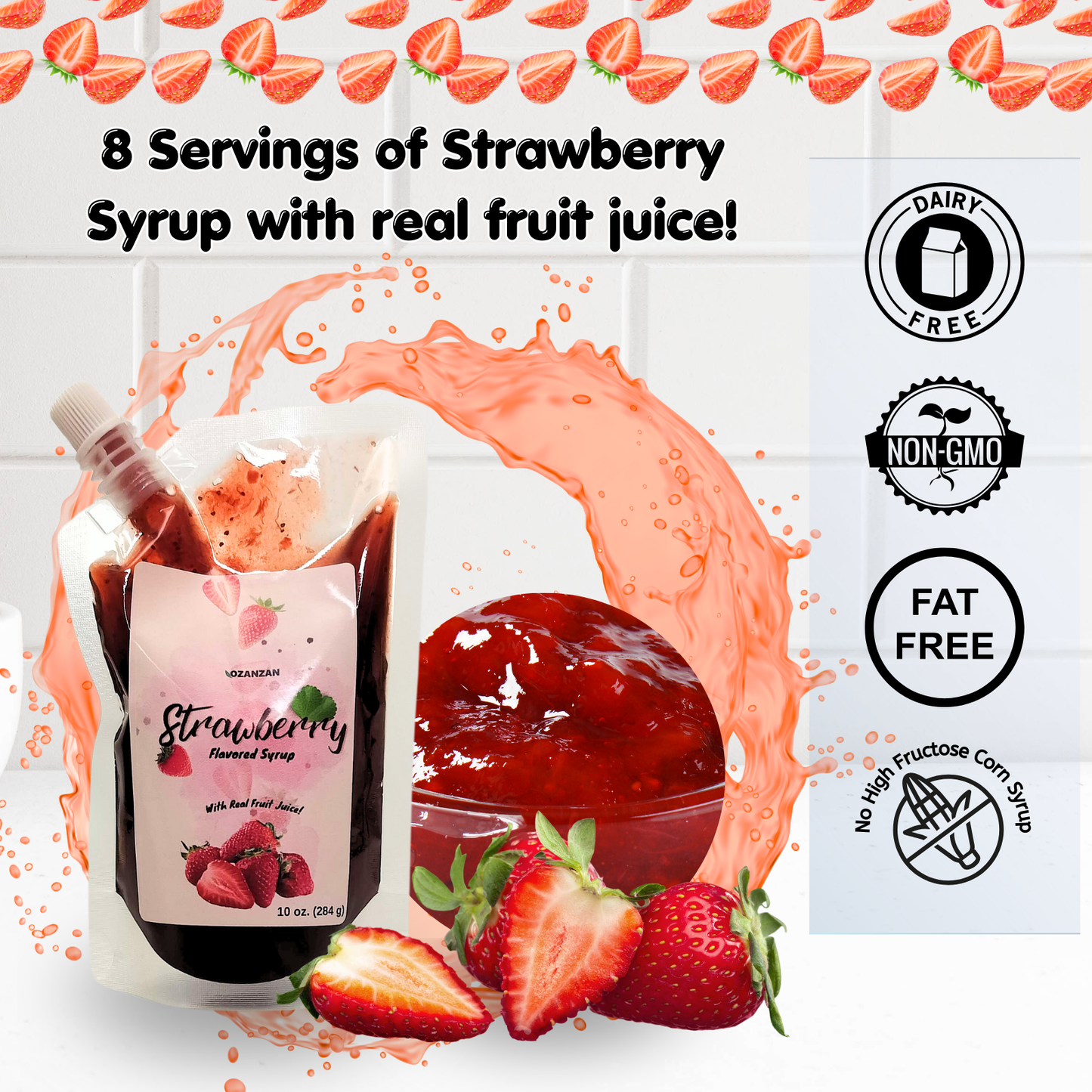Popping Bursting Boba kit 8 servings individual pack and Syrup made with Real Juice - Vegan Friendly