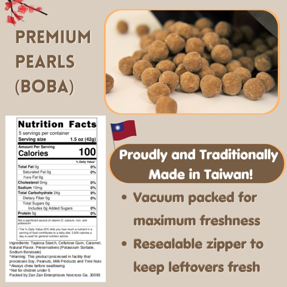 Original Tapioca Pearls Made in Taiwan | Boba Balls 15 OZ